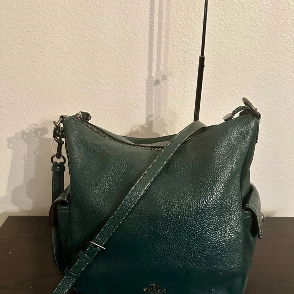 SOLD:  Coach Dark Teal Hobo Bag - Picture 5 of 11